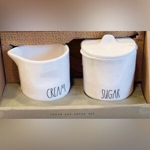 Rae Dunn White Cream and Sugar Set